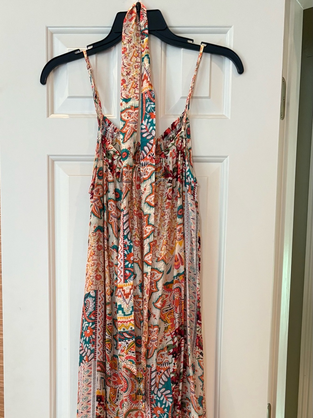 Paparazzi Teal, Rust and Cream Boho Maxi Skirt